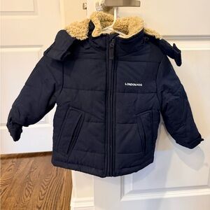 London Fog Dark Blue Jacket with Beige Lining